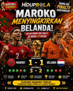 Maroko Menyingkirkan Belanda dalam Drama Adu Pinalti di Babak 32 Besar