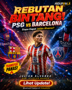 PSG dan Barcelona Bersaing Mendapatkan Tanda Tangan Striker Atletico Madrid, Julian Álvarez
