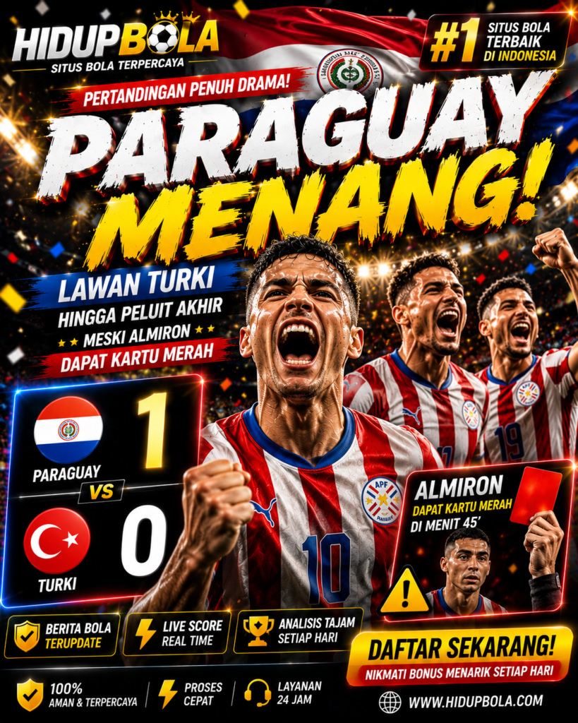 Paraguay Memenangkan Pertandingan Melawan Turki Meski Almiron Mendapat Kartu Merah di Menit 45' 652348a2 343d 48dc afd0 6daa4bd334fd