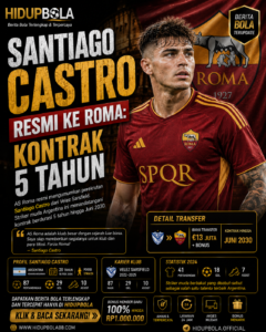 Santiago Castro Resmi ke Roma: Kontrak 5 Tahun untuk Amunisi Baru Serigala Ibu Kota