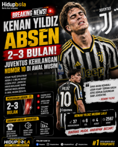 Kenan Yildiz Absen 2–3 Bulan, Juventus Kehilangan Nomor 10 di Awal Musim