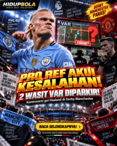 Pro Ref Akui Kesalahan, Dua Wasit VAR Diparkir Usai Gol Haaland di Derby Manchester